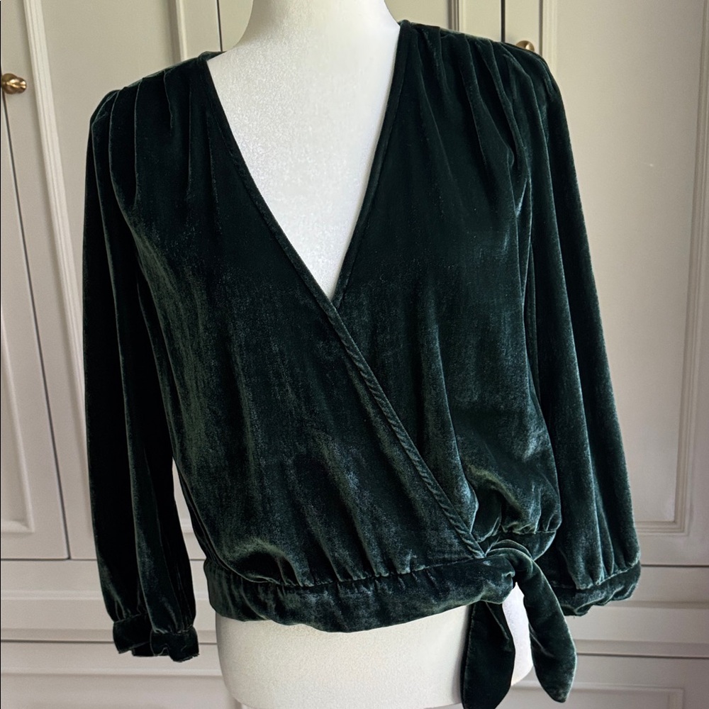 Madewell velvet blouse size large